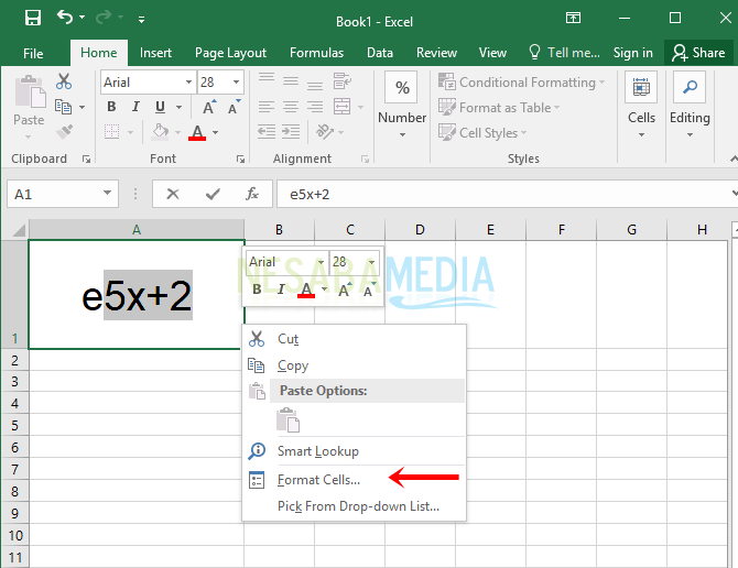 Cara Membuat Pangkat di Excel