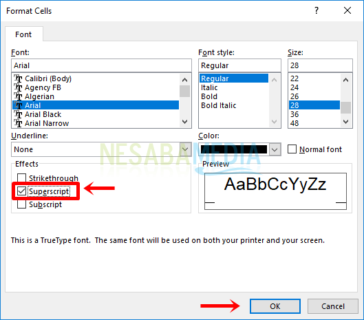 Cara Membuat Pangkat di Excel