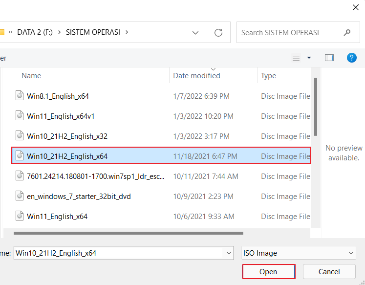 Open File ISO