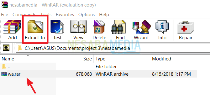 cara mengekstrak file rar