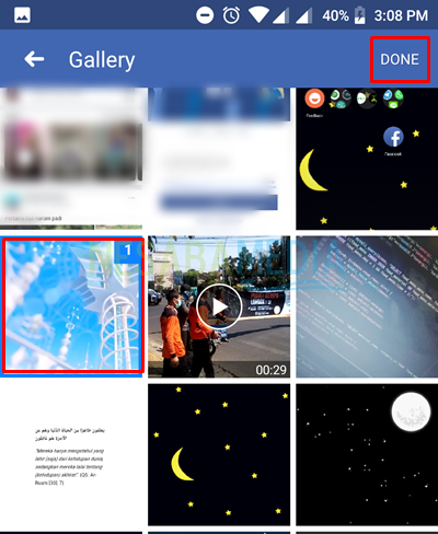 select video from your gallery