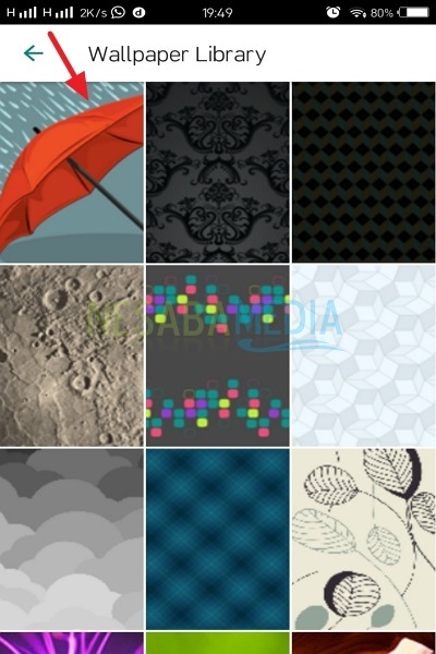 Wallpaper Library akan memunculkan gambar-gambar