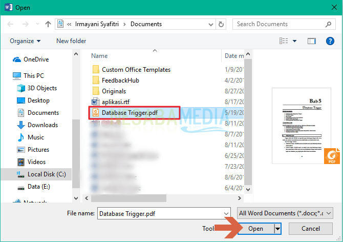 cara merubah file PDF ke Word secara manual 