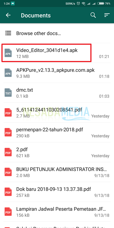 cara mengirim APK lewat whatsapp