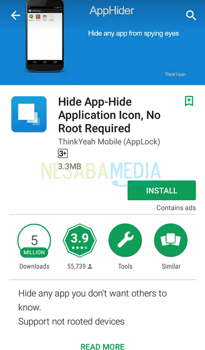 1 - install aplikasi Hide App