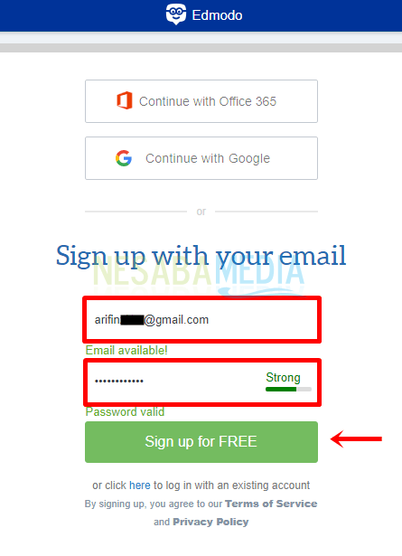 3 - isi email dan password