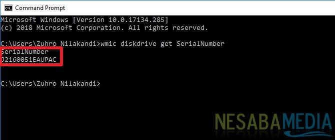 cara menemukan serial number pada hardisk