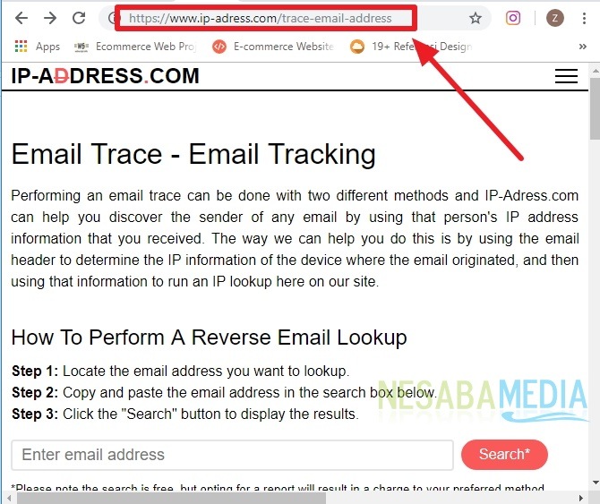cara melacak lokasi IP pengirim email