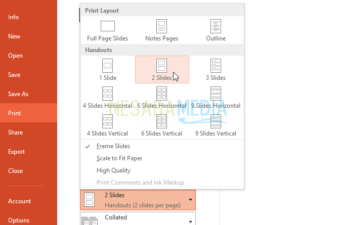Cara Print PowerPoint 2 Slide Full Page