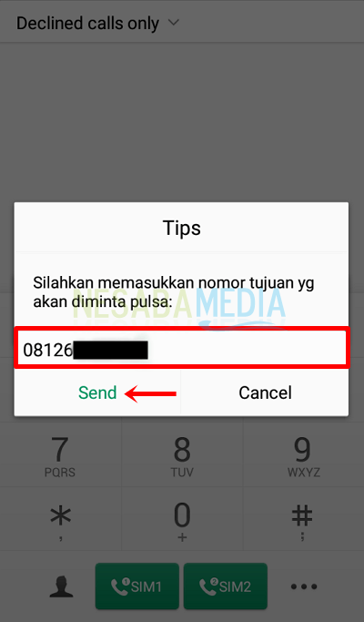 cara hutang pulsa Telkomsel / simPATI via SMS