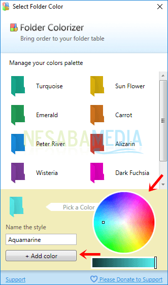 Langkah 3 - pilih warna lalu klik add color
