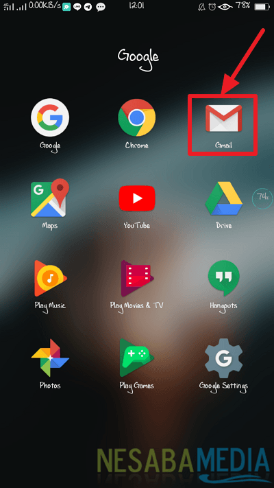 aplikasi Gmail di Android