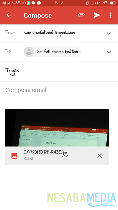 cara mengirim file lewat email di HP android