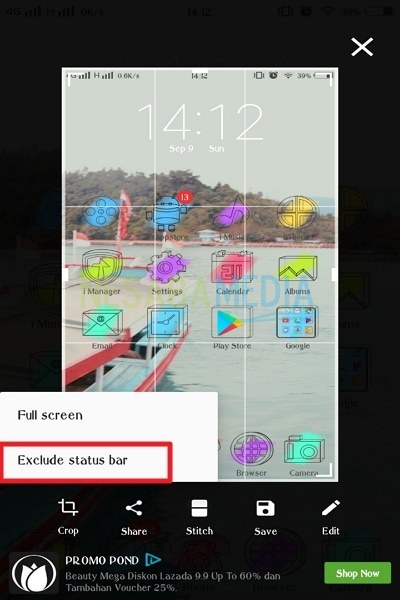 cara screenshot di android