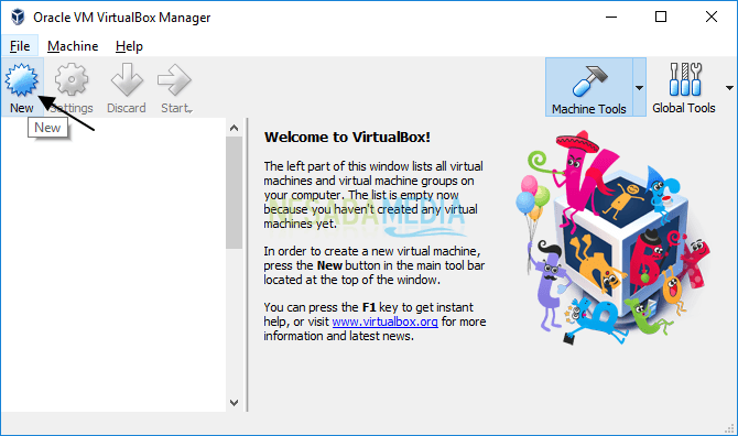 Orache VM VirtualBox Manager