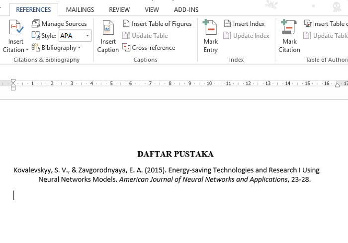Cara Menulis Daftar Pustaka dari Jurnal pada Microsoft Word
