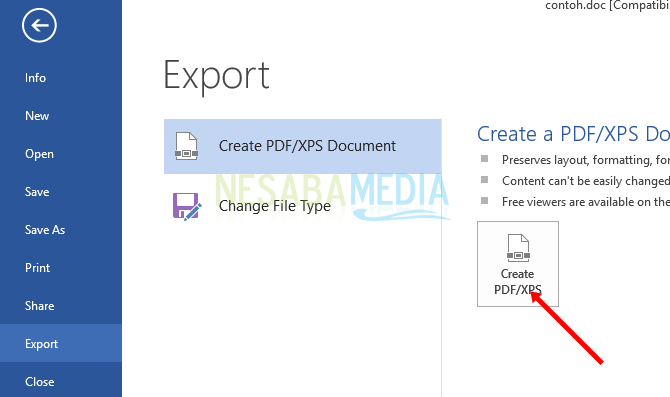 Eskpor File ke PDF