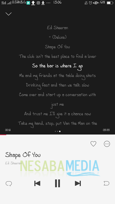 cara menampikan lirik lagu di Android mudah