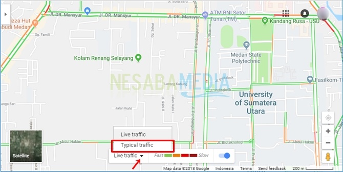 begini cara melihat jalan macet di Google Maps