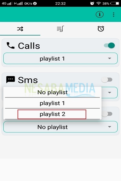 pilih playlist 2-sms