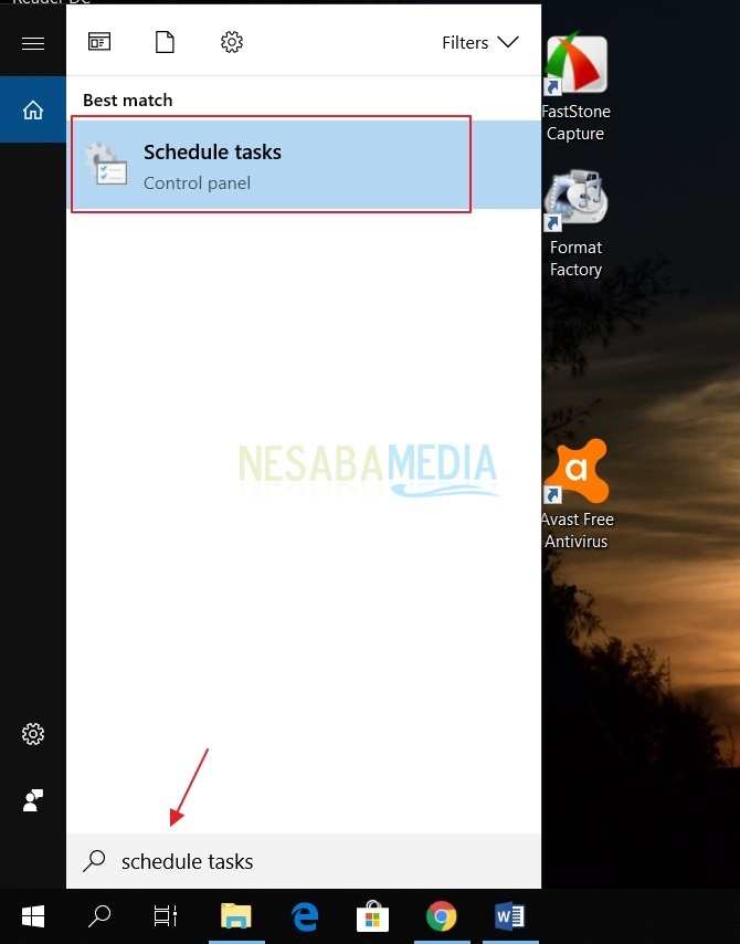 cara membuka task scheduler di Windows 10