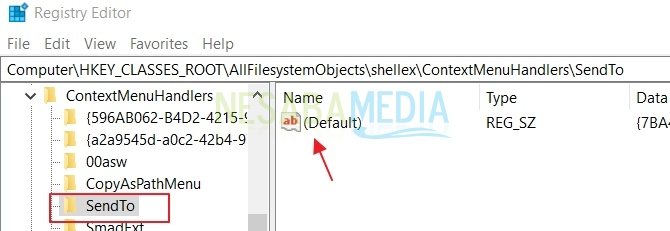 cara menghapus opsi "Send to" dari Windows