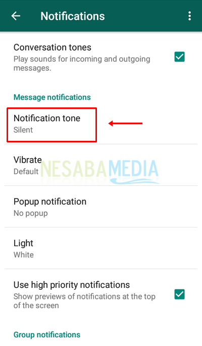 cara mengganti nada dering whatsapp untuk satu orang