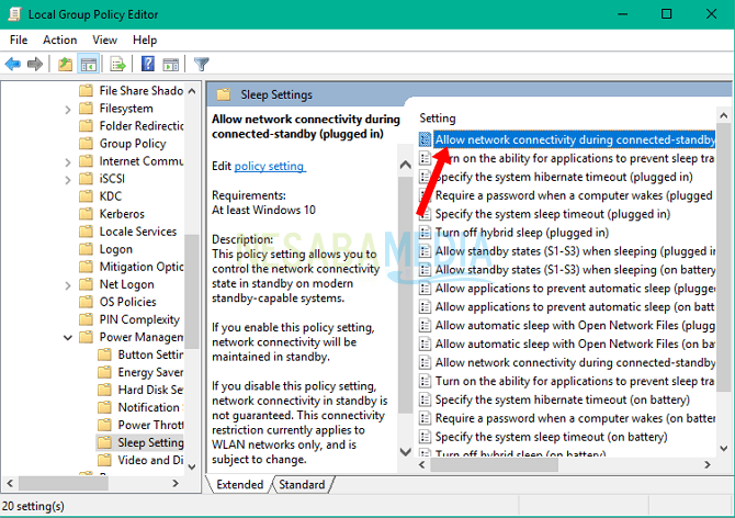 Allow network connectivity during plugged in