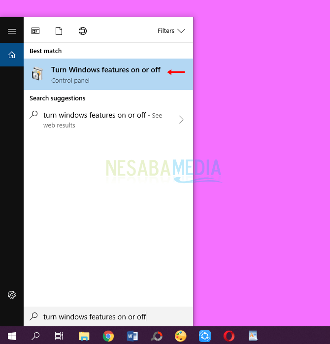 cara 1 - buka windows feature