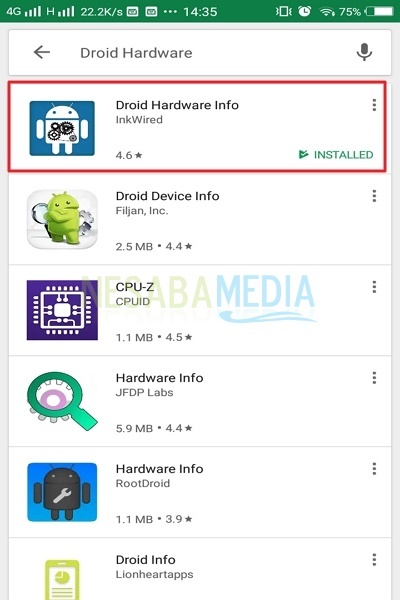 cara cek processor di Android