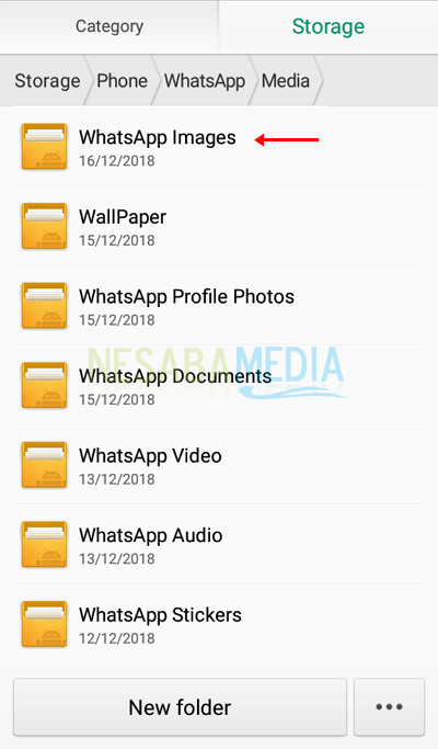 cara menghapus foto-foto sampah di WhatsApp