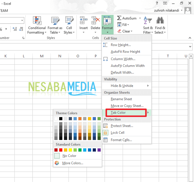 Cara Memberi Warna pada Tab Sheet di Excel