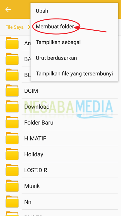 cara membuat folder baru di Android