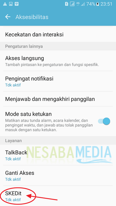 aktifkan aksesibilitas SKEDit