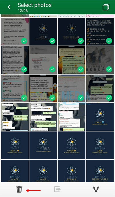 cara menghapus foto-foto sampah di WhatsApp