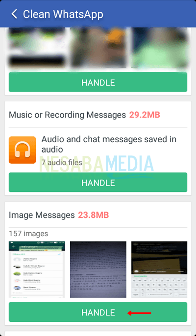 langkah 5 - pilih HANDLE pada Image Messages
