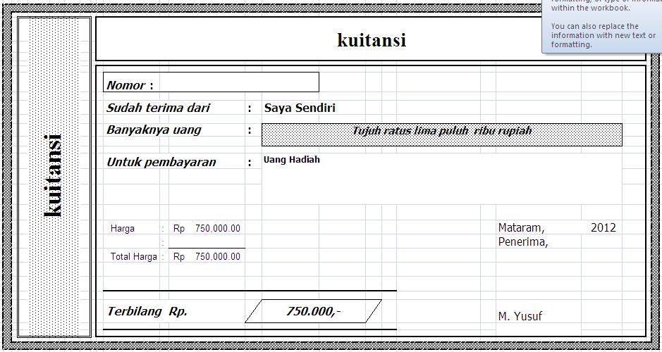 Cara Membuat Kwitansi Angka Terbilang di Microsoft Excel