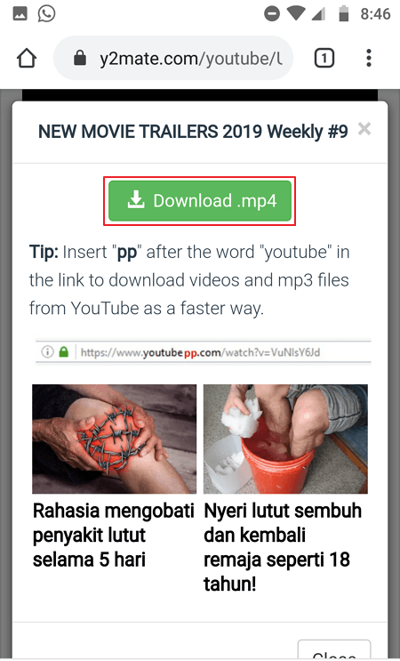 cara download video youtube di android 6