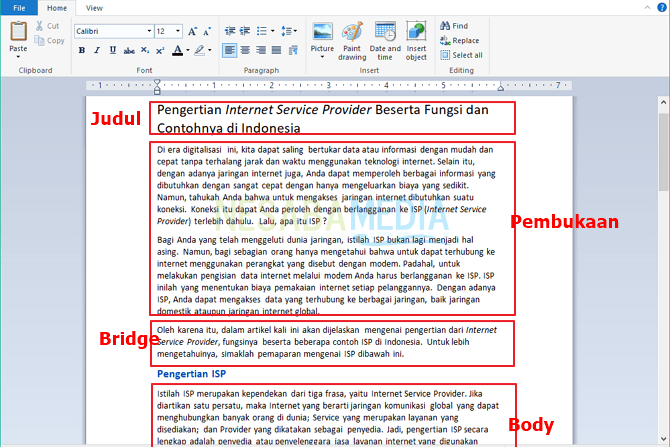 pengertian artikel dan contoh struktur artikel