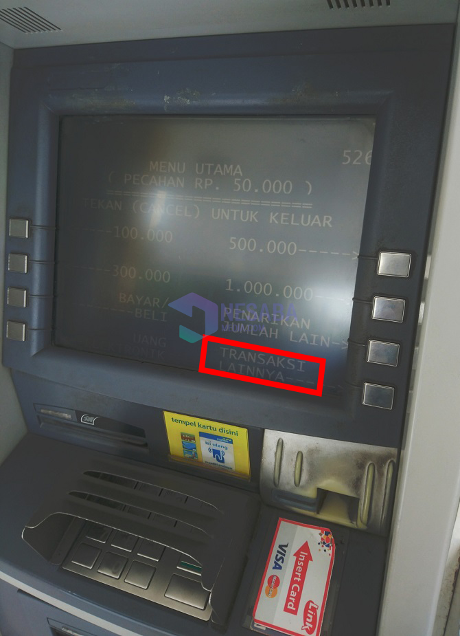 cara cek saldo di atm mandiri beserta gambar untuk pemula