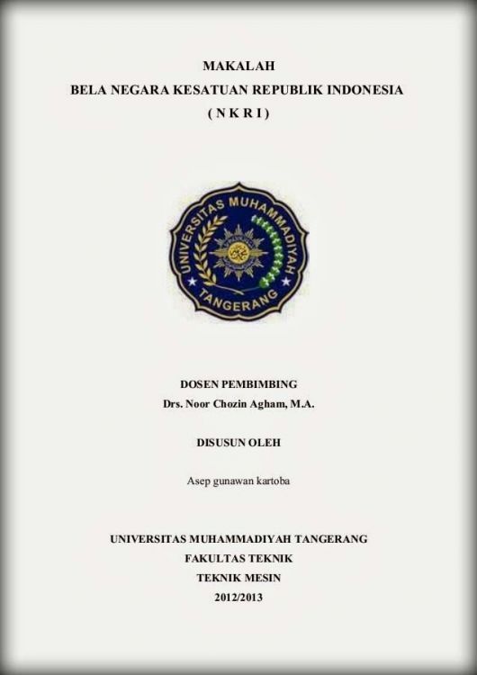 Contoh Cover Makalah Kuliah / Mahasiswa