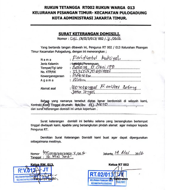 15+ Contoh Surat Keterangan Penghasilan, Domisili Dll [+Doc]