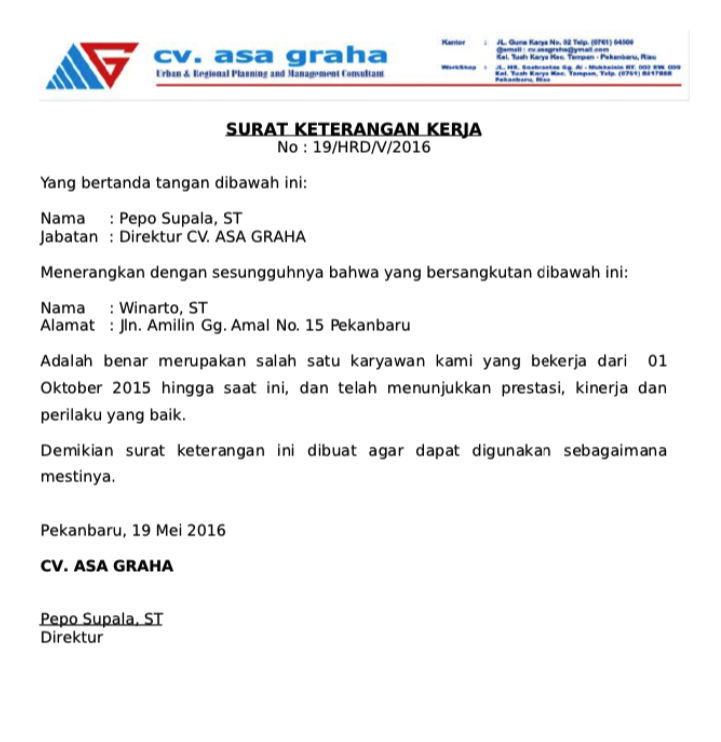 15+ Contoh Surat Keterangan Penghasilan, Domisili Dll [+Doc]