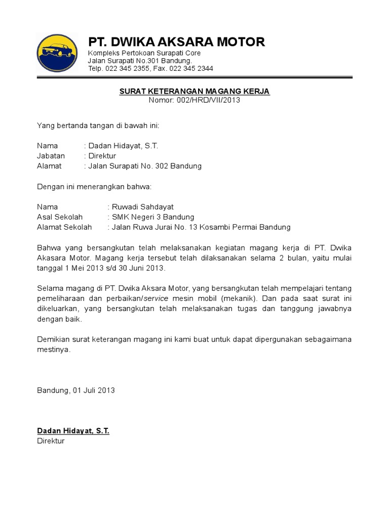 Contoh Surat Resmi Dan Tidak Resmi Bahasa Indonesia 