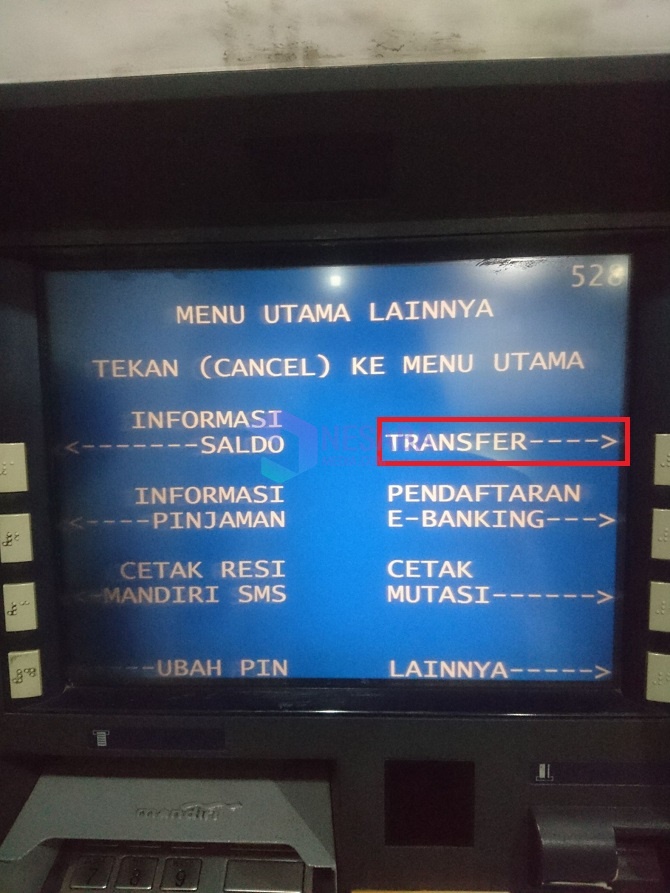 cara transfer uang lewat ATM Mandiri - Klik Transfer