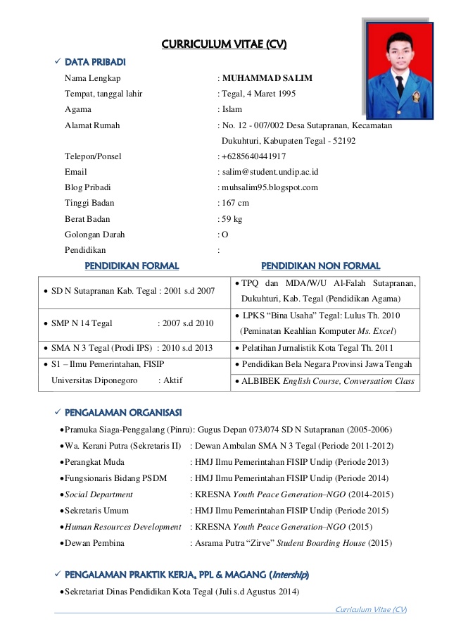 10+ Contoh CV Lamaran Kerja yang Baik & Menarik HRD [+File