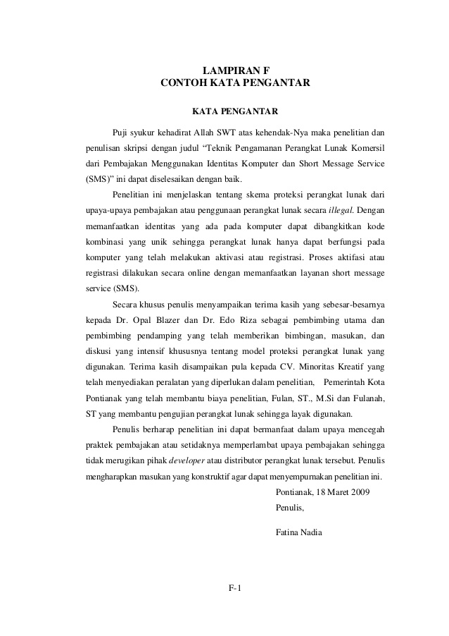 Contoh Kata Pengantar Skripsi Pdf Rasmi O