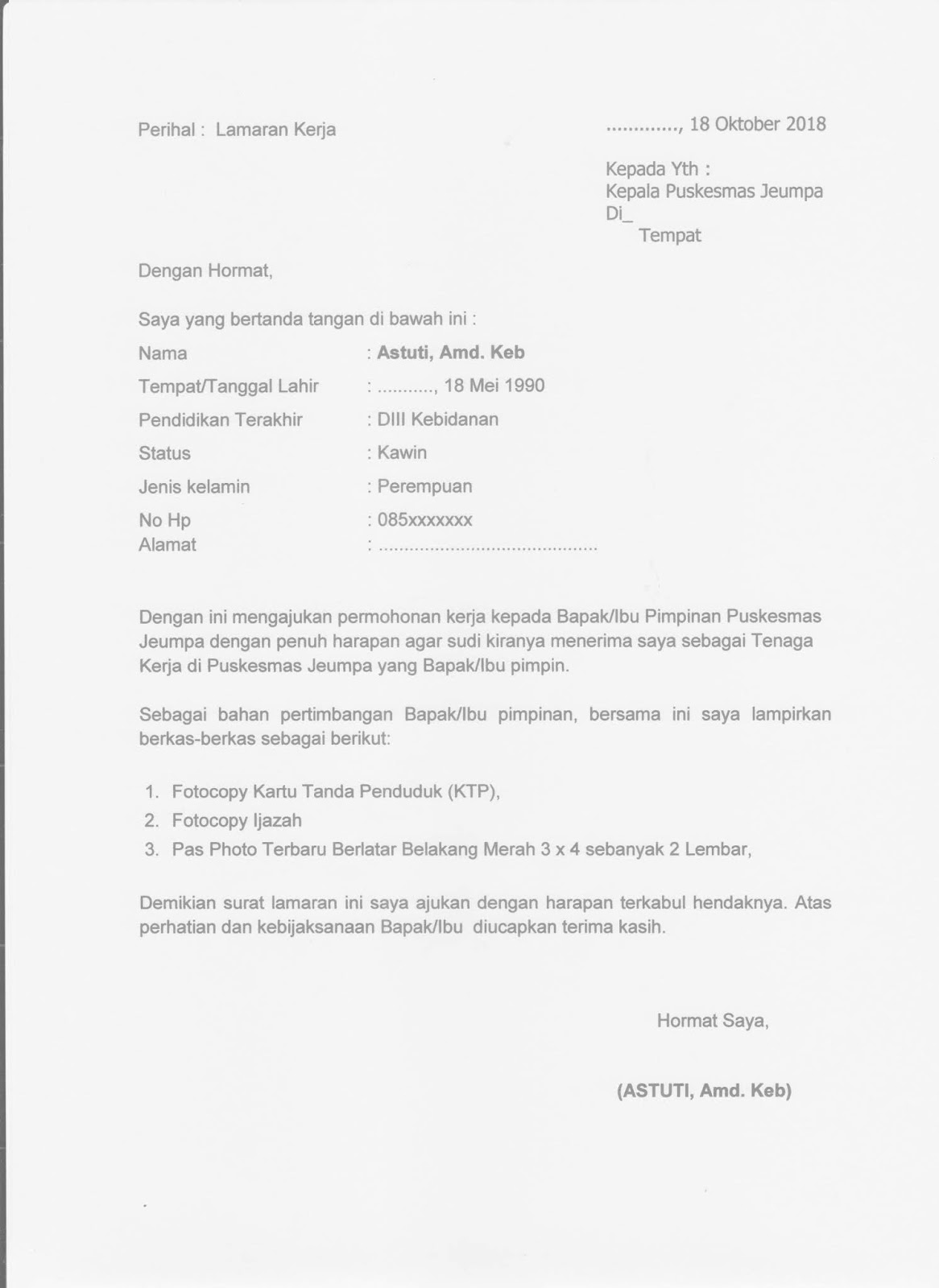 15 Contoh Surat Lamaran Kerja Yang Baik Amp Benar File Doc