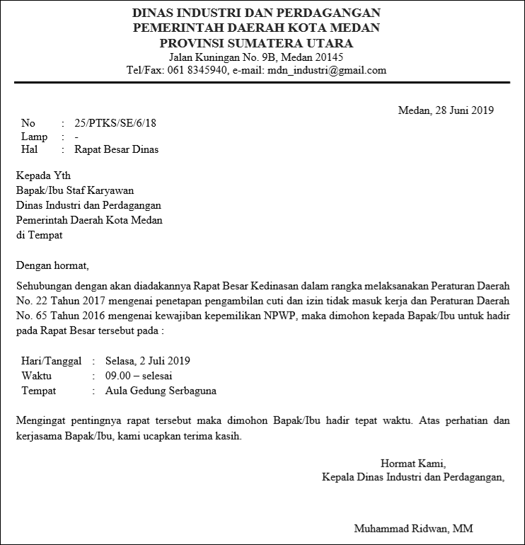 surat edaran resmi