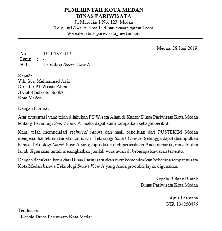 surat pemerintahan resmi